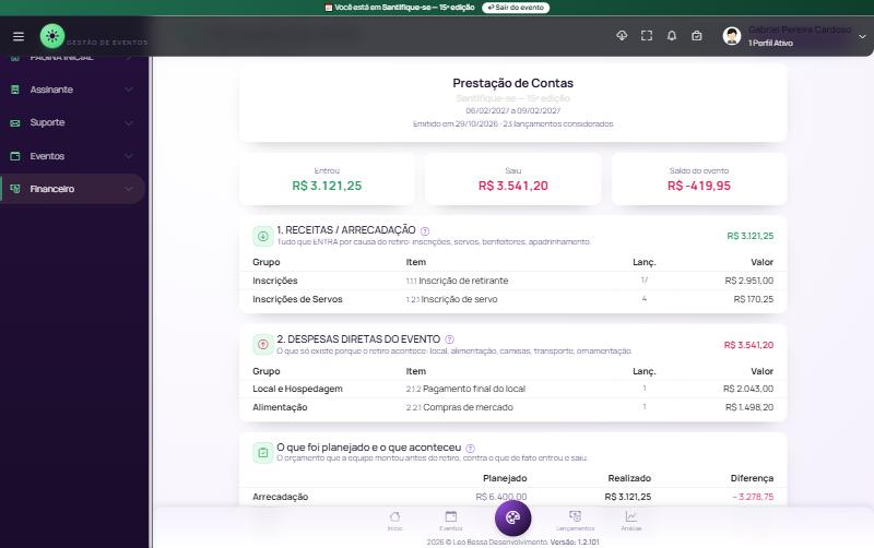 Pronta para imprimir e assinar — tela do SisCCAUG