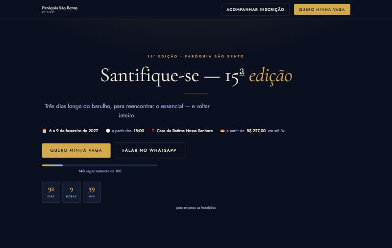 A página que recebe a inscrição — tela do SisCCAUG